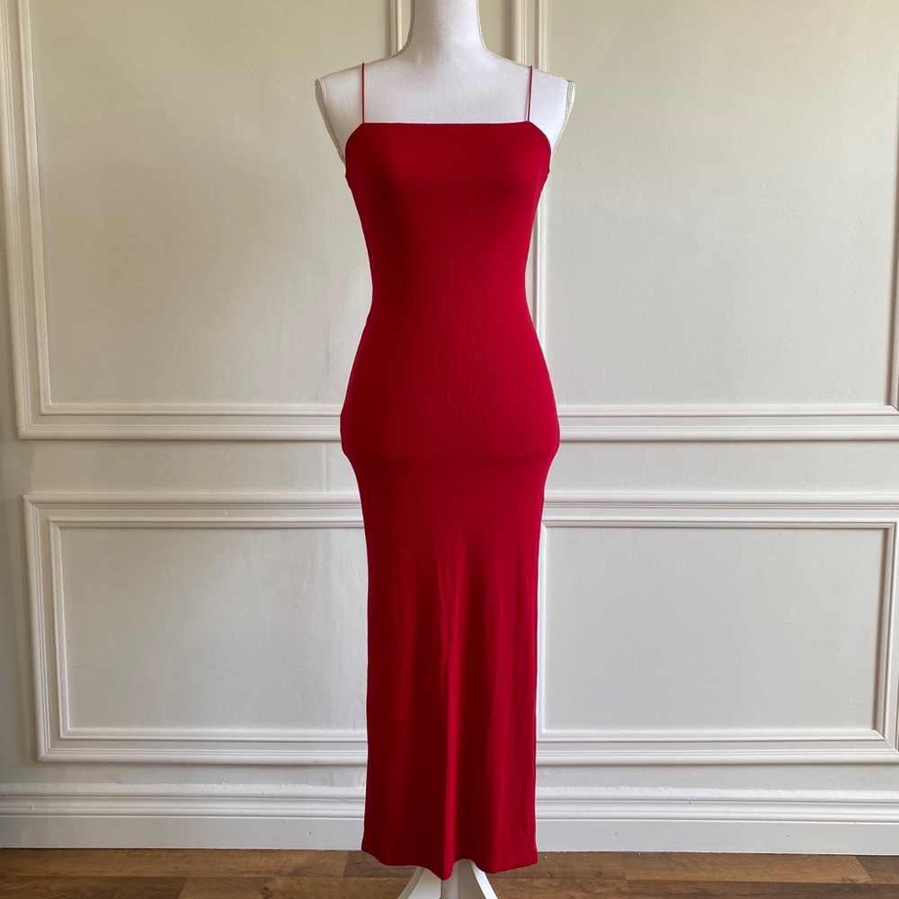 Strappy Ribbed Bodycon Red Dress Forever 21 S